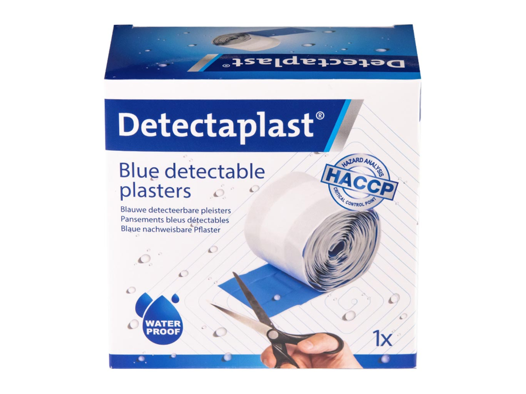 Pleister Detectaplast Universal metaal detecteerbaar 6cmx5m op rol blauw