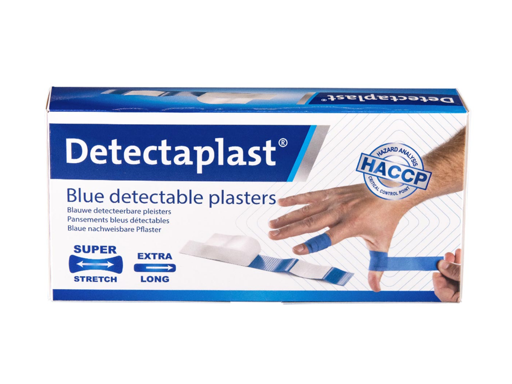 Textielpleister Detectaplast Elastic metaal detecteerbaar 180x20mm blauw (100)