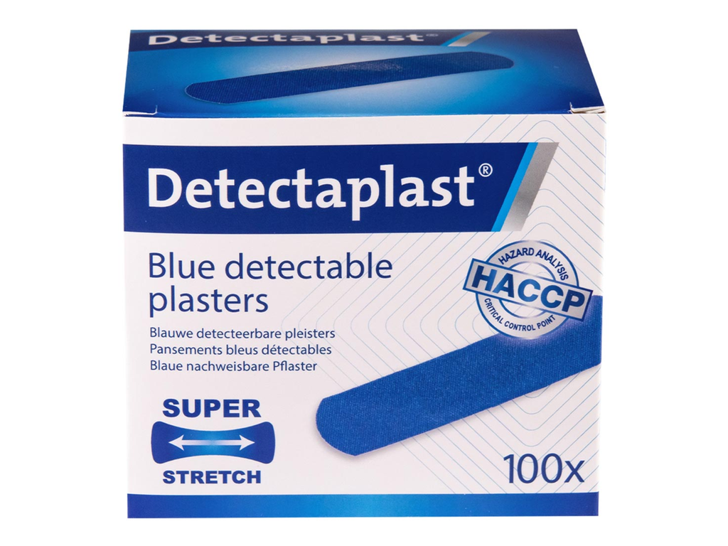 Textielpleister Detectaplast Elastic metaal detecteerbaar 19x72mm blauw (100)