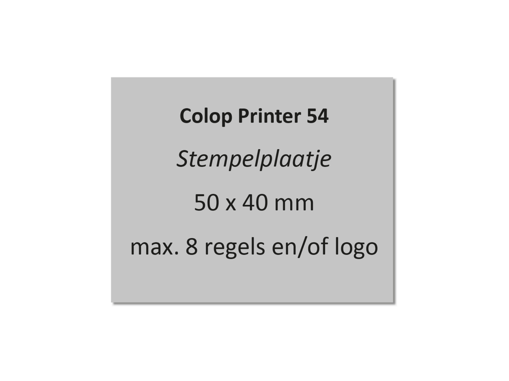 Tekstplaatje Colop P54