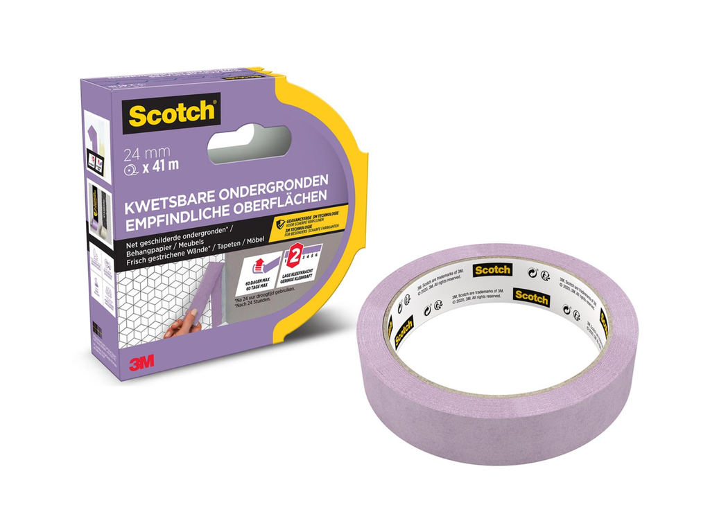 Afdekplakband Scotch 24mmx41m paars - PEFC Certified