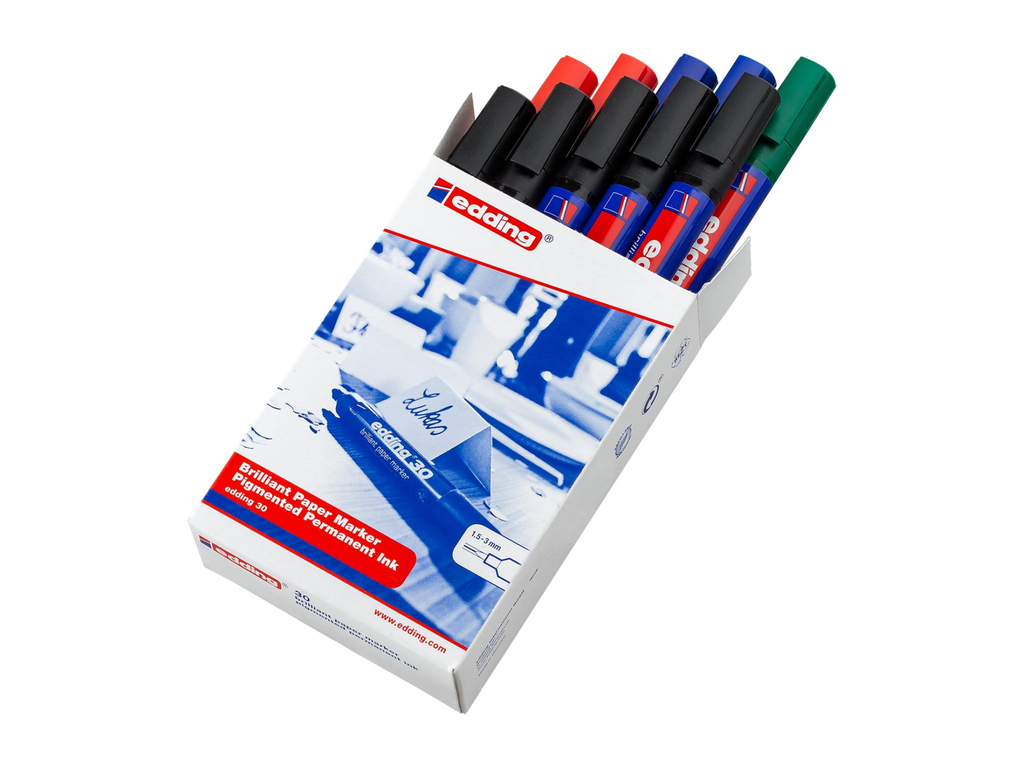 Permanent marker Edding brilliant paper marker e-30 assorti (10)