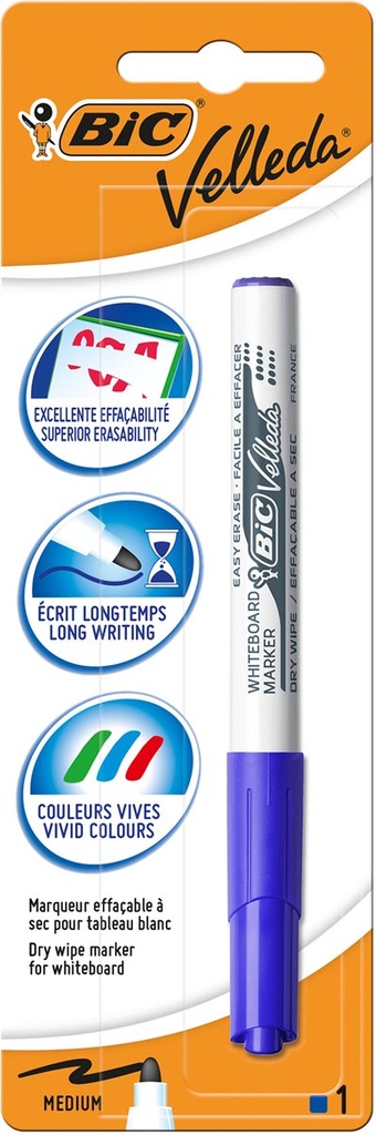 Whiteboardmarker Bic Velleda 1741 blauwe inkt ronde punt 2mm (1)