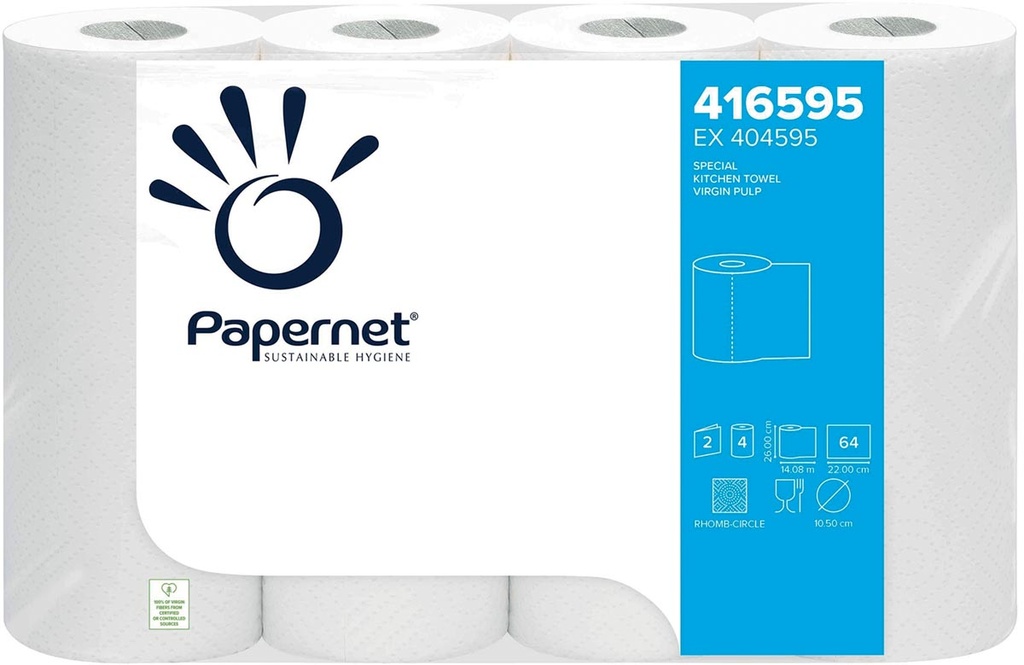 Keukenrol Papernet 2-laags 64vel (4)