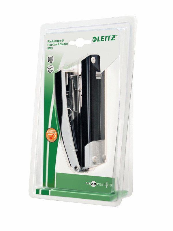 Nietmachine Leitz New NeXXt Flat Clinch 40vel zwart blister