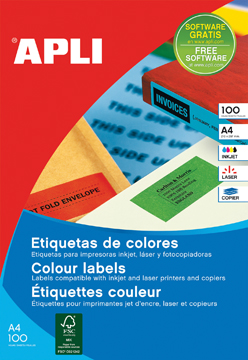 Etiketten Apli 04 etik/bl 105x148mm rood (20) 