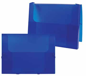 Elastobox Beautone PP A4 rug 25mm transparant blauw