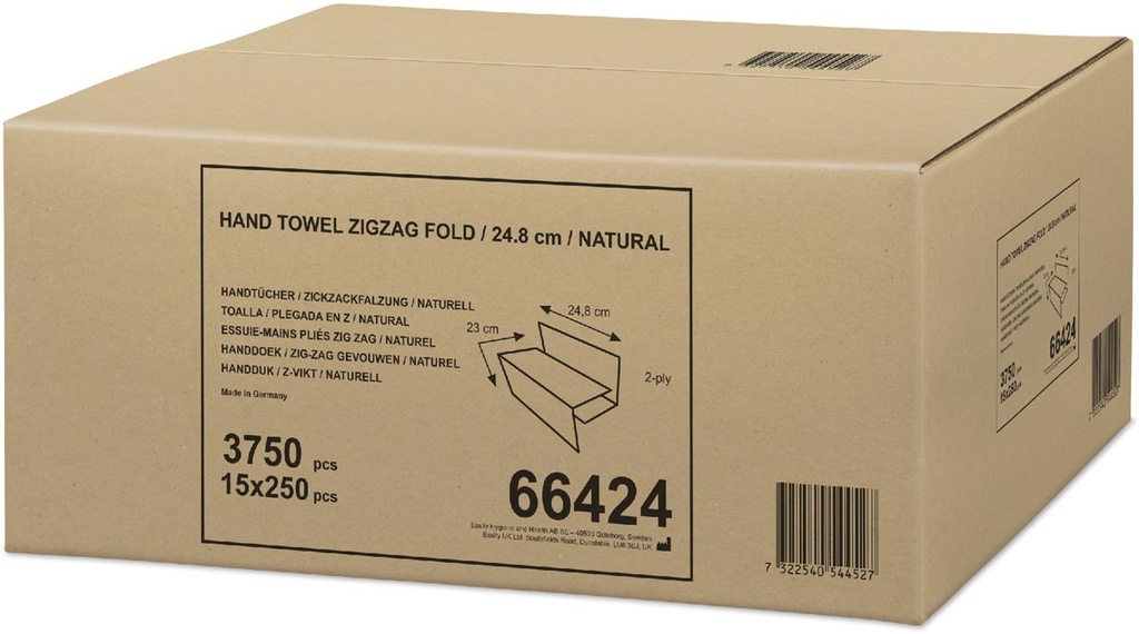 Handdoeken ZZ-vouw Natural 250vel (15)