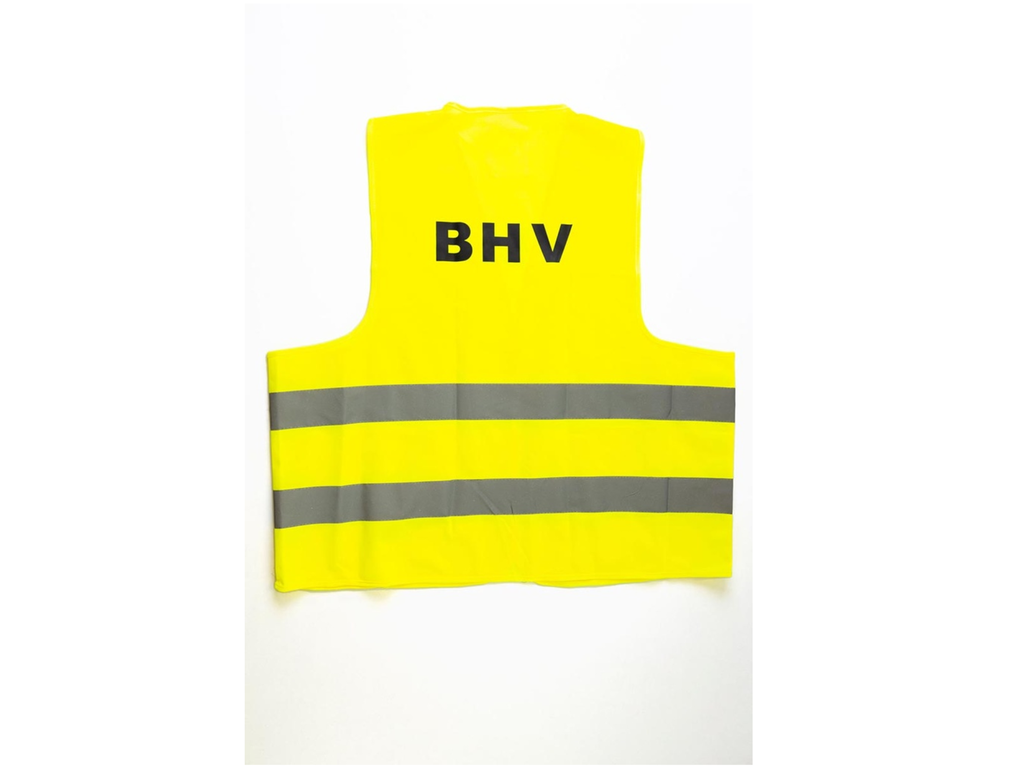 Veiligheidsvest Fixfirst XL (volwassen) met opdruk BHV geel