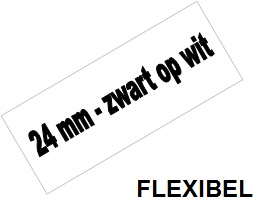 Tape Brother P-Touch TZE-FX251 24mm zwart op wit flexibel