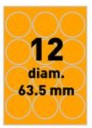 Etiketten Etipage 12 etik/blad Ø63,5mm mat oranje (100)