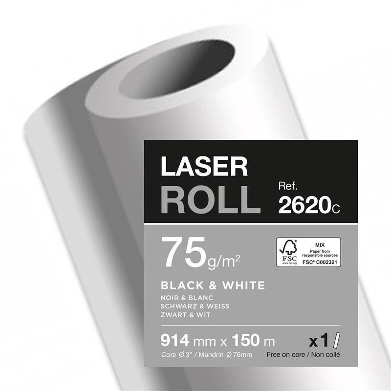 Planafdrukpapier 914mmx150m 75gr - FSC Mix Credit