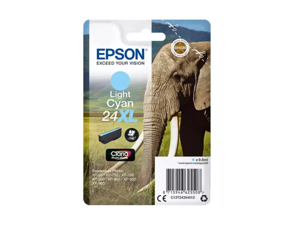 Cartridge Epson Inkjet 24XL Expression Photo XP-55 740pag Light CY