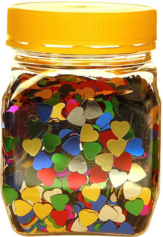 Confetti Bouhon hartjes pot 160g assorti