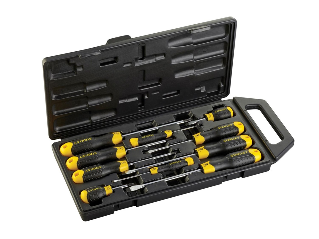 Schroevendraaierset Stanley Cushion Grip zwart/geel (10)
