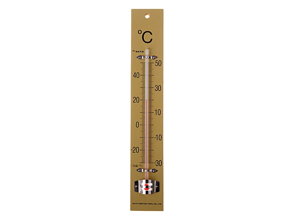 Thermometer Bouhon hout 25x4cm