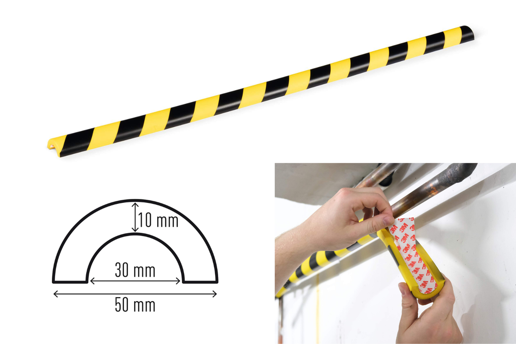 Buisbeschermingsprofiel Durable P30 zelfklevend geel/zwart