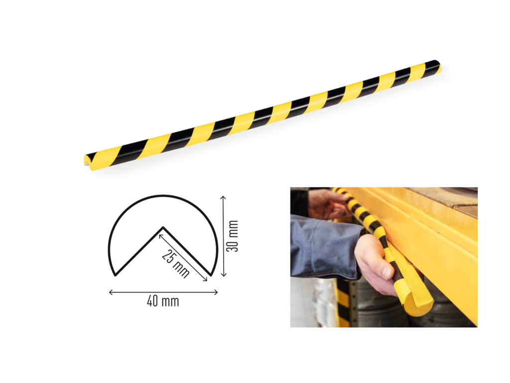 Hoekbeschermingsprofiel Durable C25R zelfklevend geel/zwart