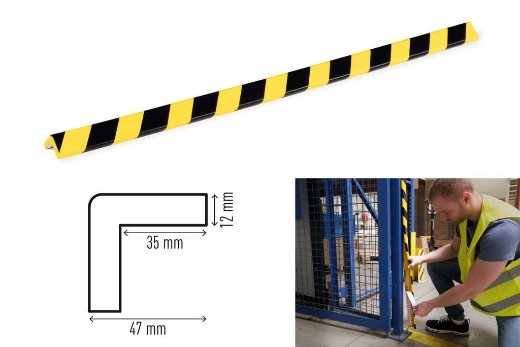 Hoekbeschermingsprofiel Durable C35 zelfklevend geel/zwart