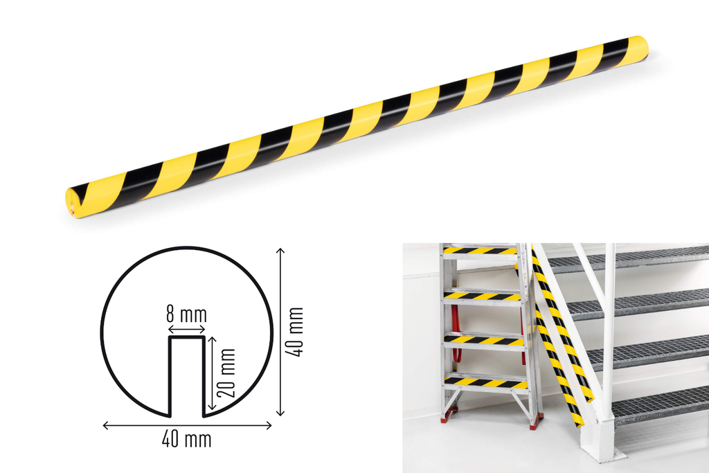 Hoekbeschermingsprofiel Durable E8R zelfklevend geel/zwart