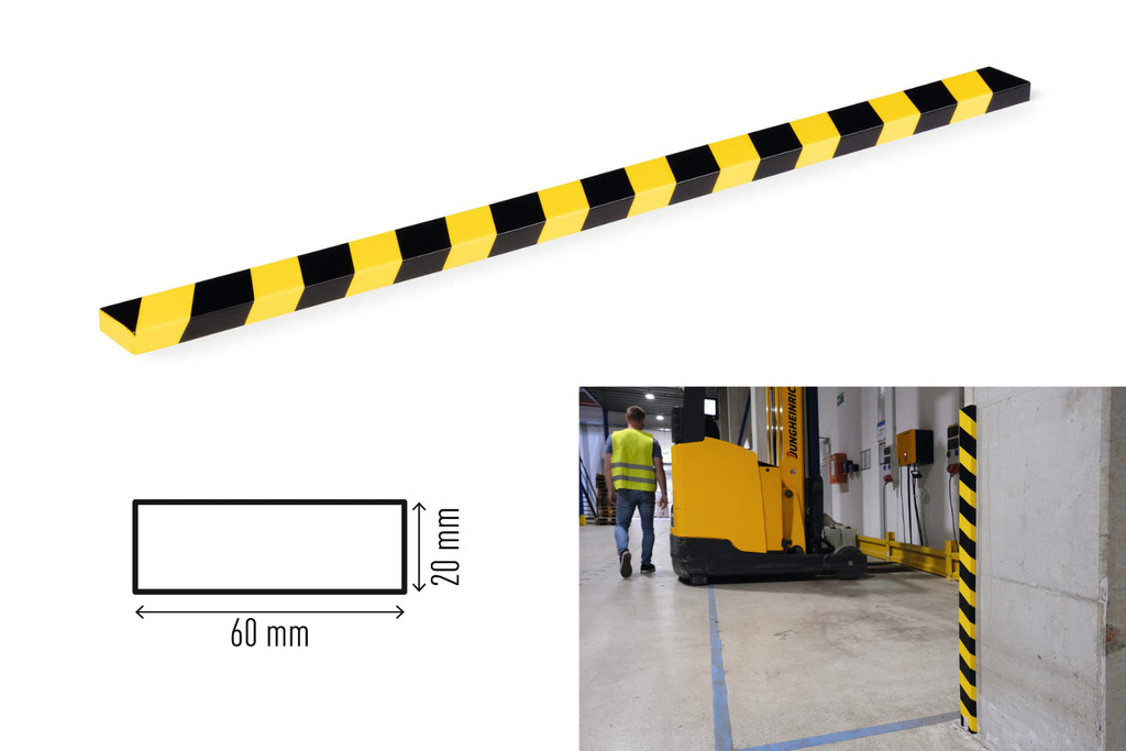 Oppervlakte beschermingsprofiel Durable S20 zelfklevend geel/zwart