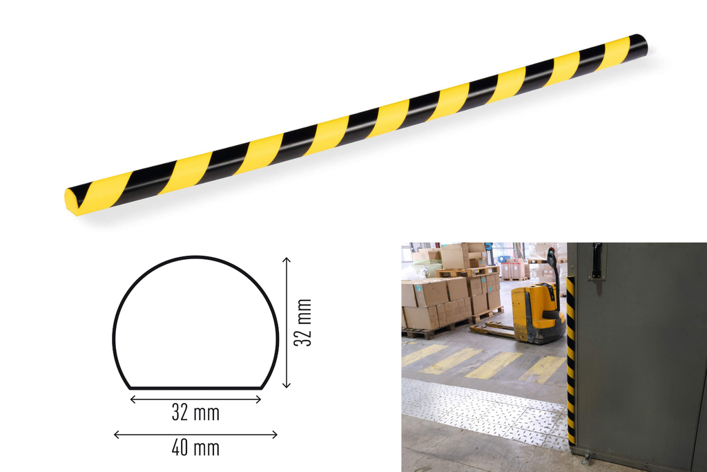 Oppervlakte beschermingsprofiel Durable S32R zelfklevend geel/zwart
