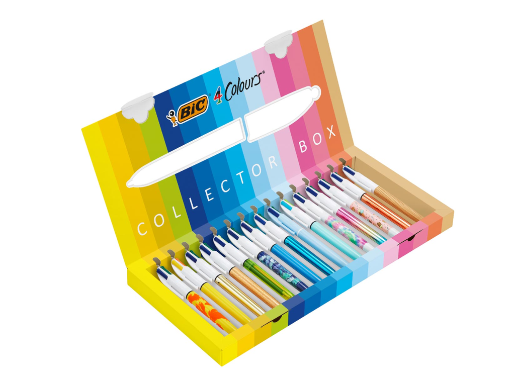 Balpen Bic 4 Colours Collector Box medium punt assorti (15)