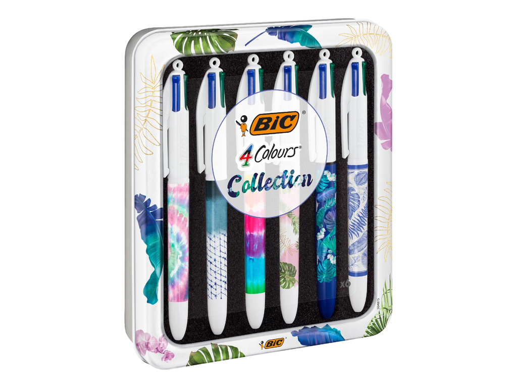 Balpen Bic 4 Colours Tie&Dye medium punt assorti (6)