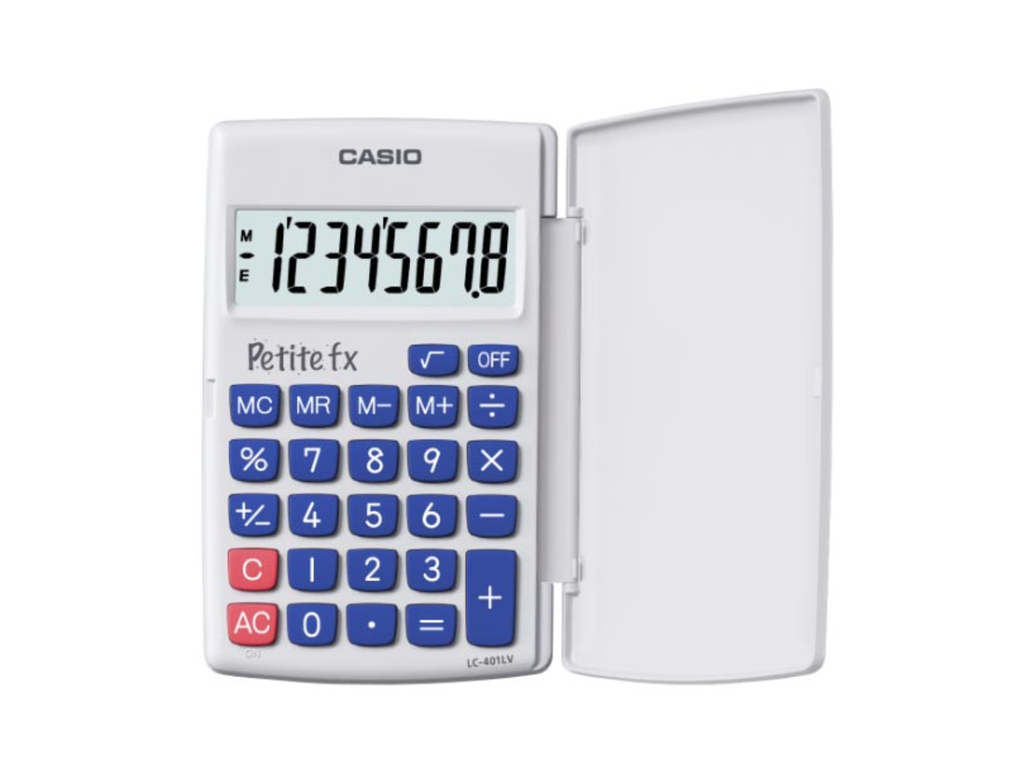 Zakrekenmachine Casio Petite FX wit