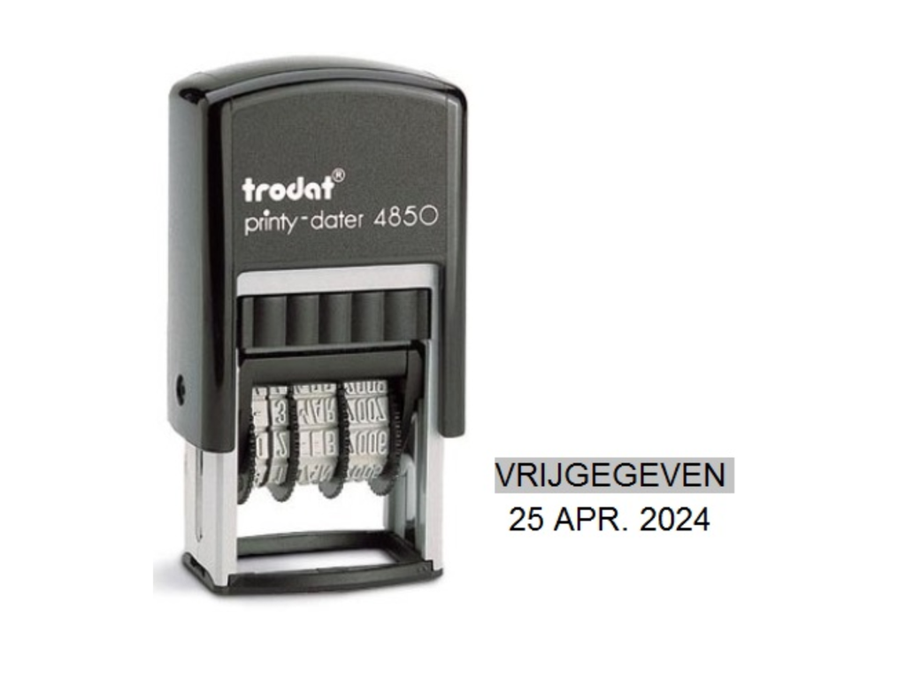 Trodat Printy datumstempel 4850 + tekst
