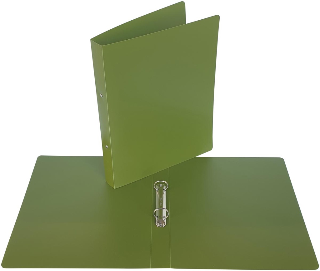 Ringmap Bronyl Nature PP A4 2 O-ringen 25mm rug 35mm kaki groen
