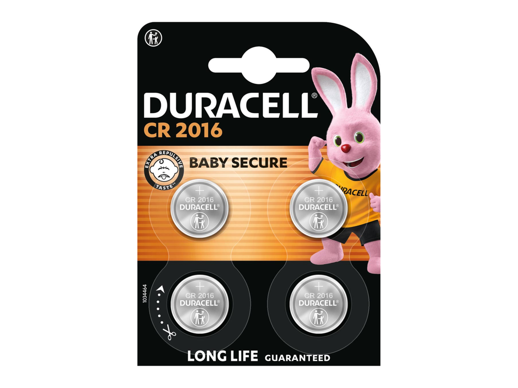 Knoopcelbatterij Duracell Specialty Electronics CR2016 (4)