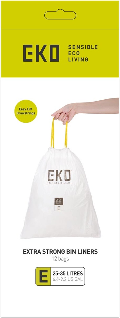 Vuilniszakken Eko trekbandsluiting 25-35L type E wit (12)