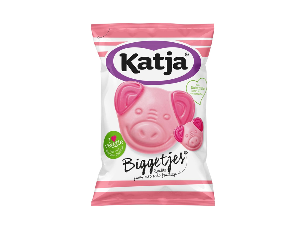 Snoep Katja Biggetjes zachte gums met echt fruitsap zak 255g