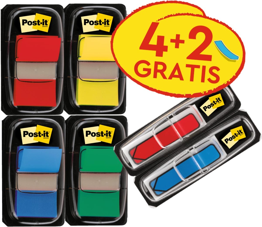Index Post-It standaard 25mmx43,2mm 4+2 Index pijltjes gratis (6)