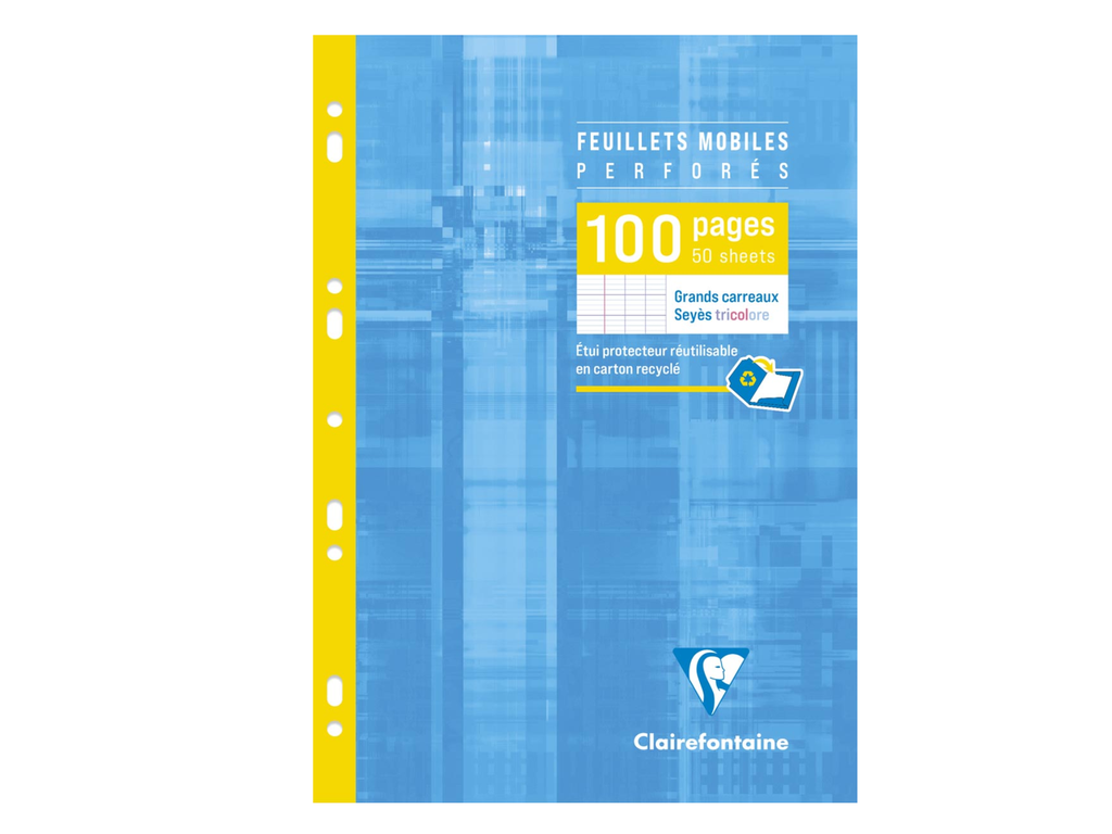 Ringbandinterieur Clairefontaine Metric A4 seyès 9-gaatsperforatie 50vel losse bladen