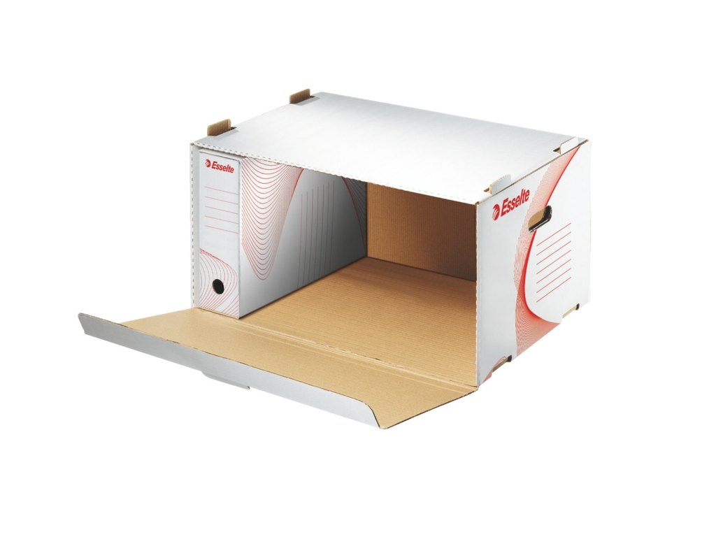 Archiefcontainer Esselte Standaard karton 360x258x540mm wit/rood