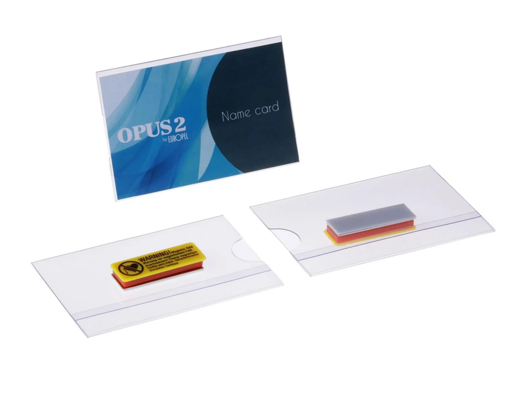 Badge Europel magnetisch 90x55mm transparant