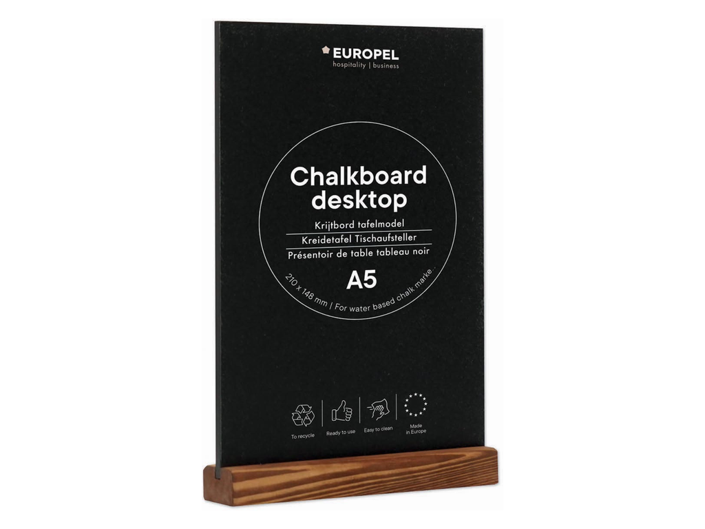 Krijtbord Europel A5 houten voet