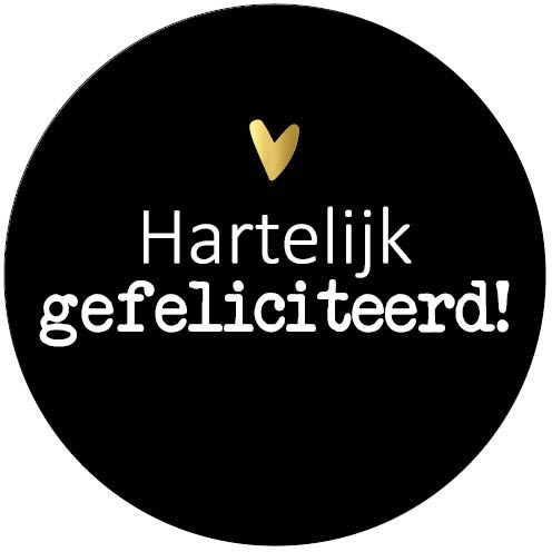 Etiketten KP "Hartelijk gefeliciteerd" Ø40mm (250)