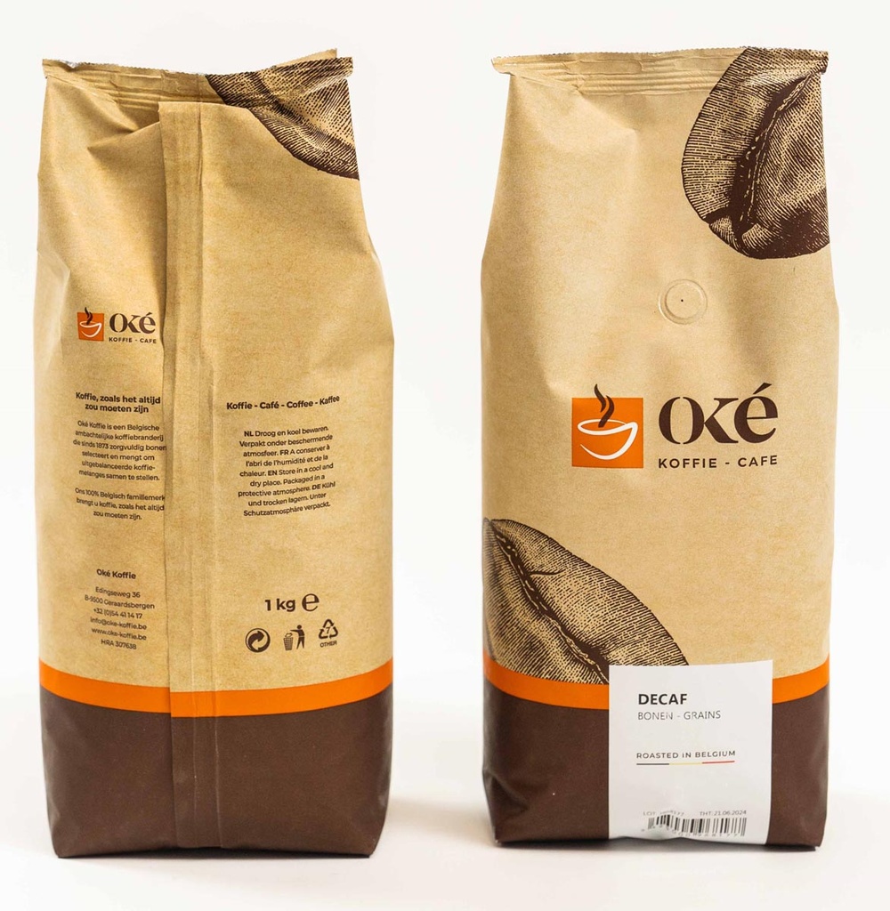 Koffie Oké Koffie Deca bonen 1kg