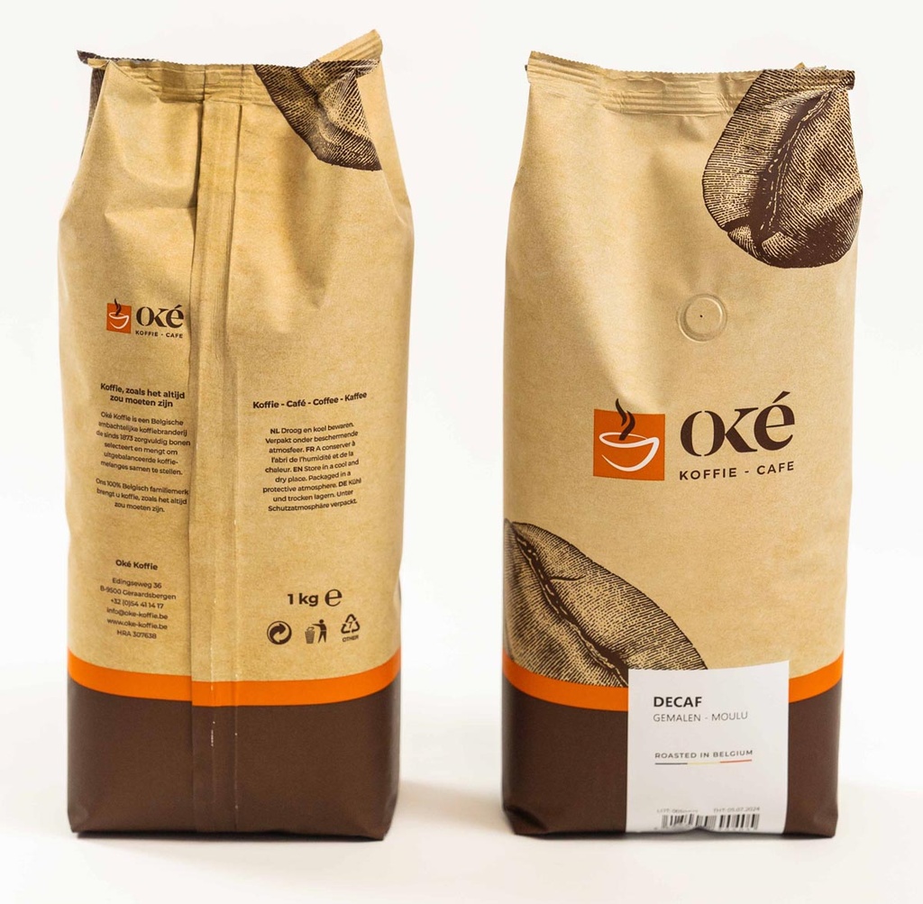 Koffie Oké Koffie Deca gemalen 1kg