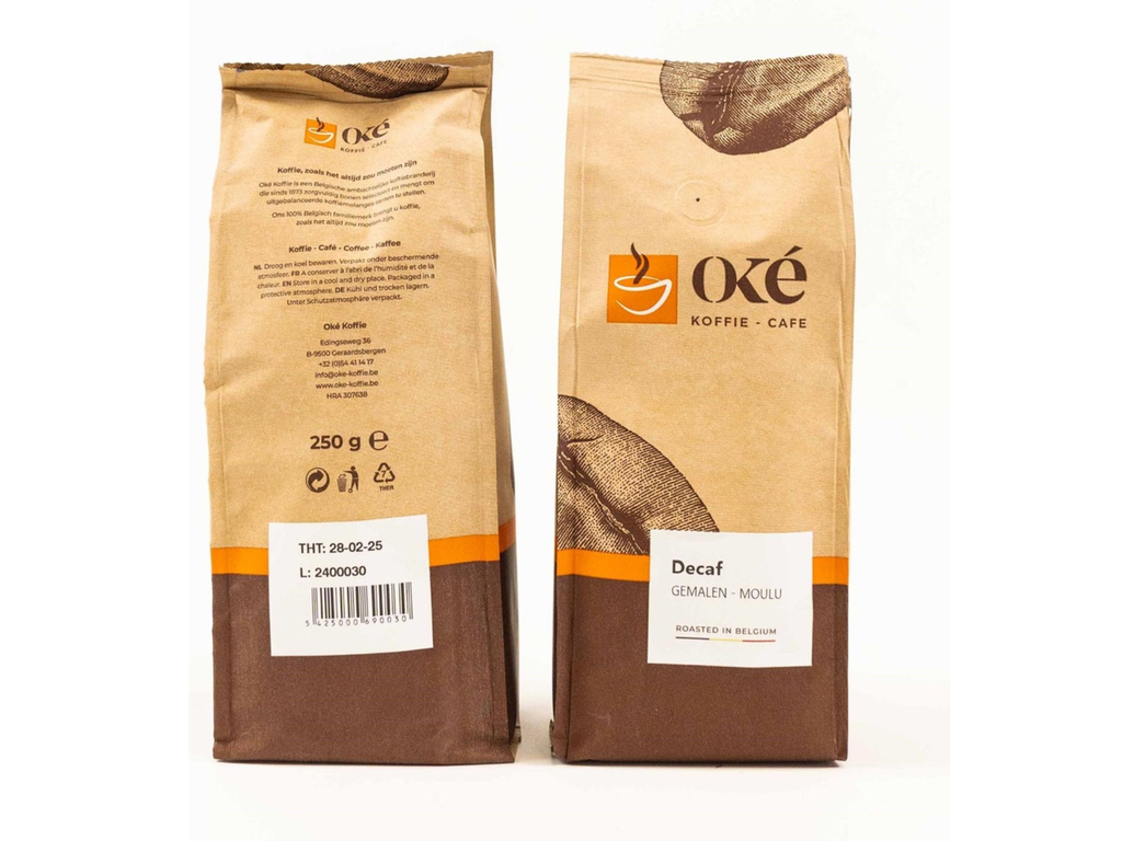 Koffie Oké Koffie Deca gemalen 250g
