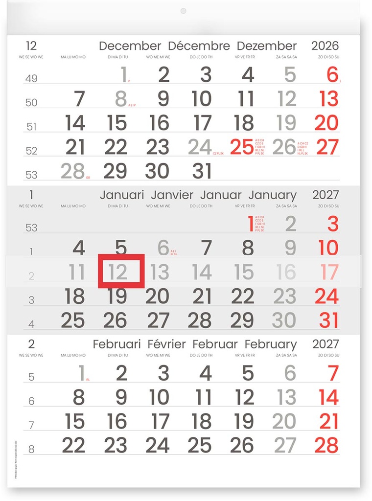 Driemaandskalender Compact 2027 