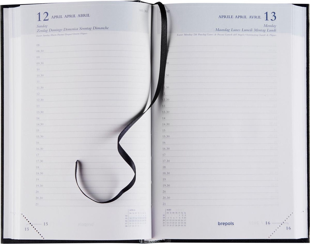 Agenda Brepols Brefix Lima 113x182mm zestalig blauw 2026 1 dag/pagina