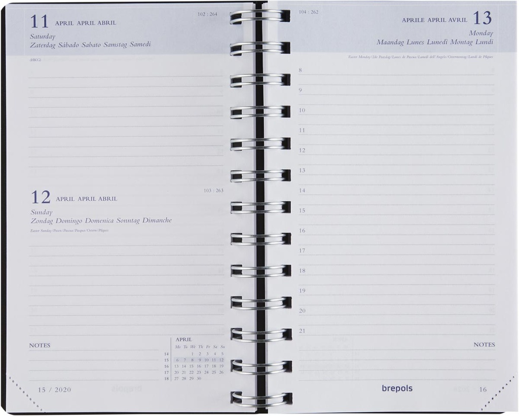 Agenda Brepols Breform Polyprop 100x165mm zestalig rood 2026 1 dag/pagina