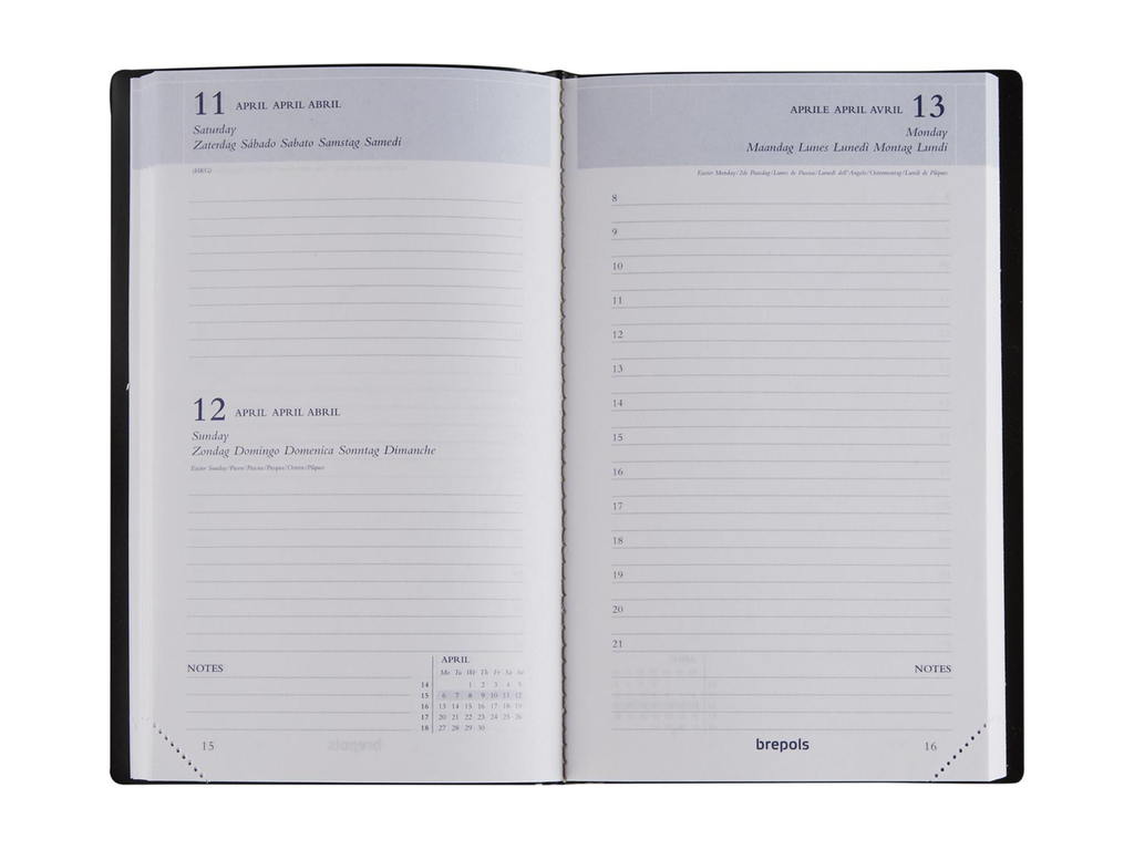 Agenda Brepols Breform Seta 100x165mm zestalig blauw 2027 1 dag/pagina