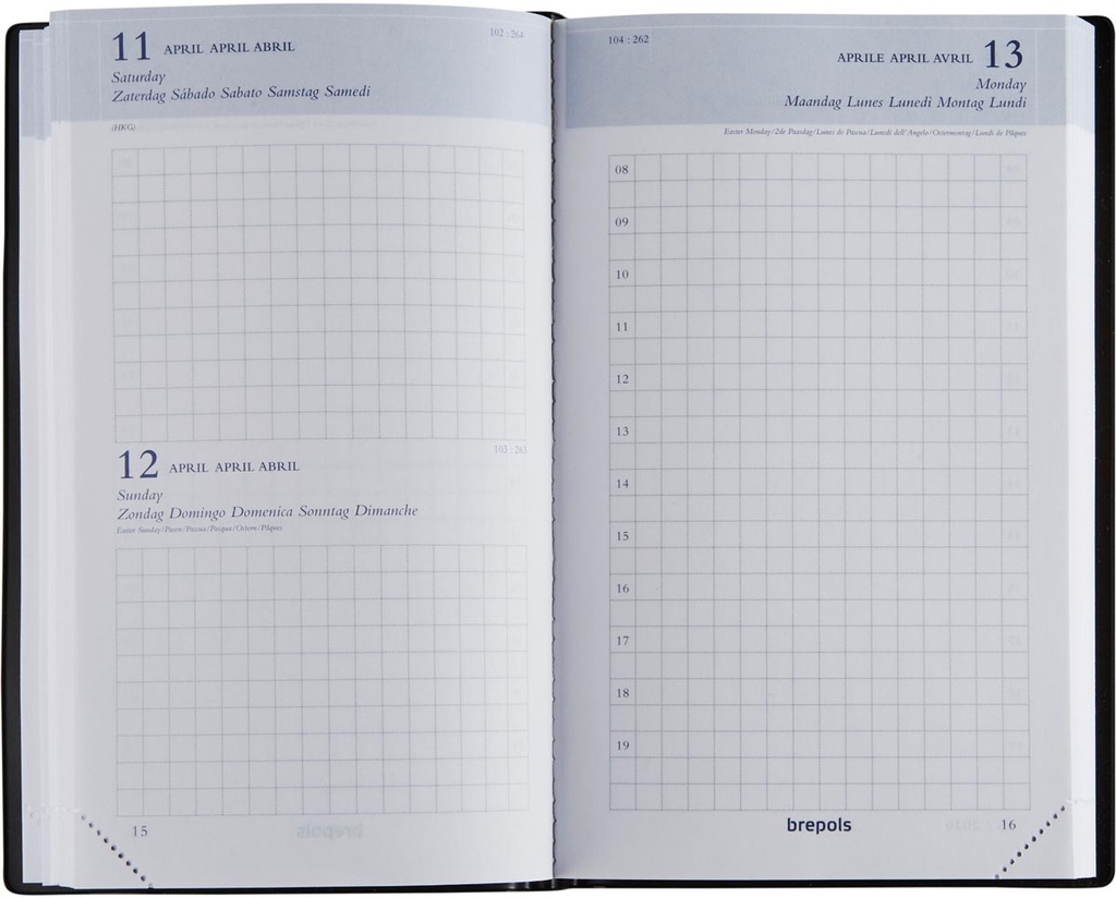 Agenda Brepols Building Seta 100x165mm zestalig blauw 2026 1 dag/pagina