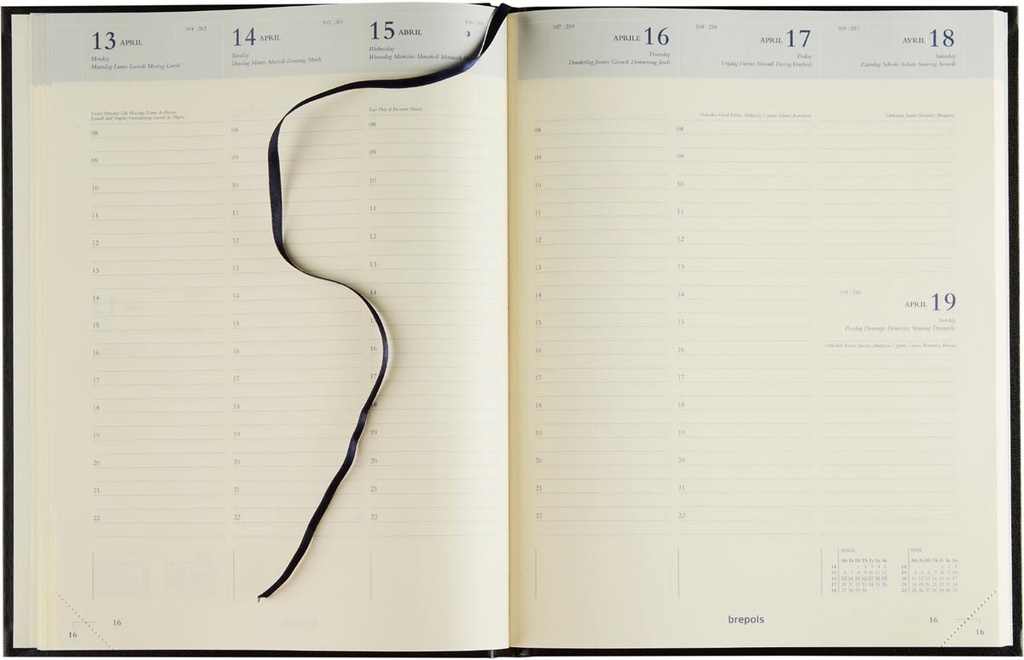 Agenda Brepols Concorde Lima 210x270mm zestalig bordeaux 2026 1 week/2 pagina's