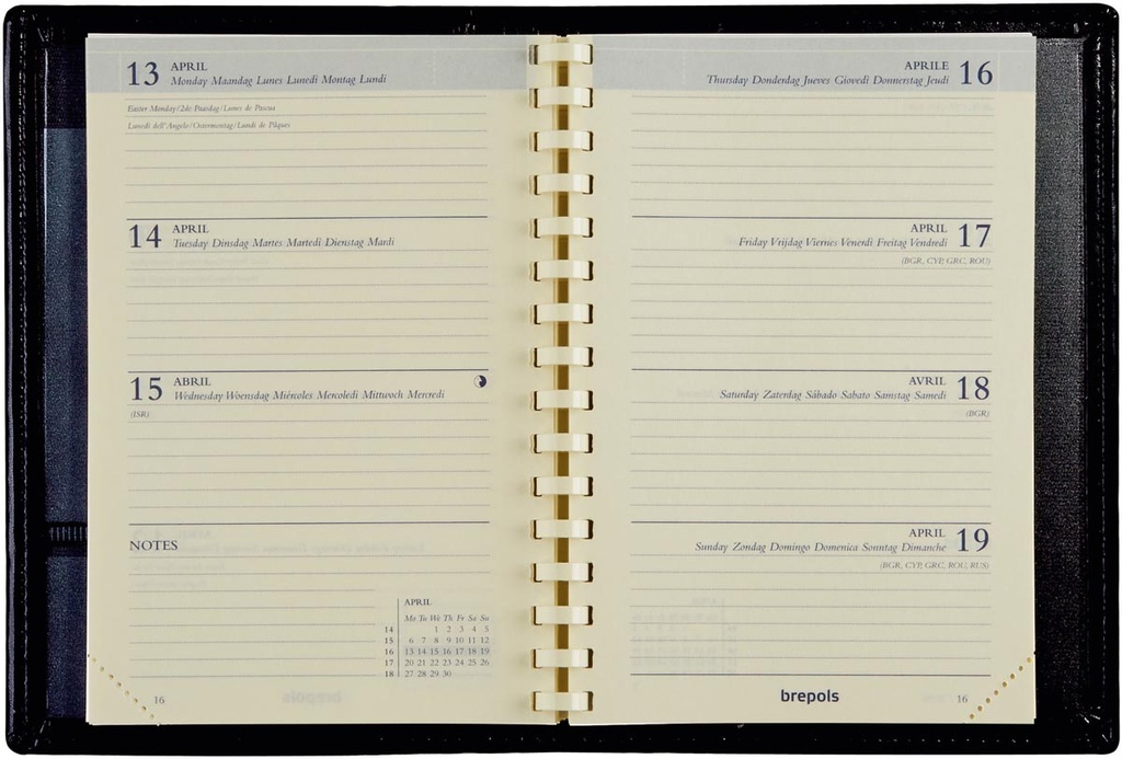 Zakagenda Brepols Delta Genova 81x120mm zestalig blauw 2026 1 week/2 pagina's